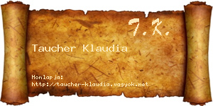 Taucher Klaudia névjegykártya