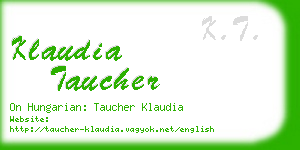 klaudia taucher business card